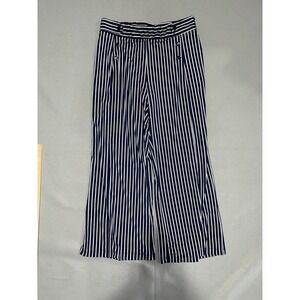 Sabrina Lauren Lounge Pants Womens XL Blue White Striped Stretch Wide Leg